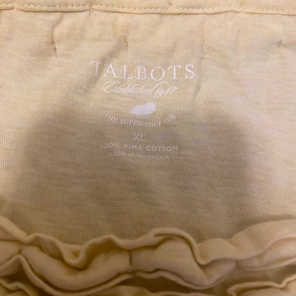 Talbots yellow top with gathering at neckline - Picture 9 of 11